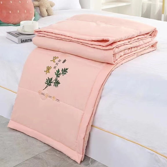 Gnmfd Mosquito Repellent Summer Quilt Wormwood Fiber Cooling Double Bed Quilt Soft Washable Lightweight Blanket for Hot Nights Outdoor Indoor Blanket Storage Throw Blanket