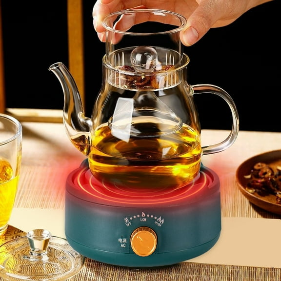 Gnmfd Multi-Function Flower Tea Kettle Mini Electric Stove with Three-Stage Knob Explosion-Proof Hot Plate for Boiling Simmering Coffee Water Heating