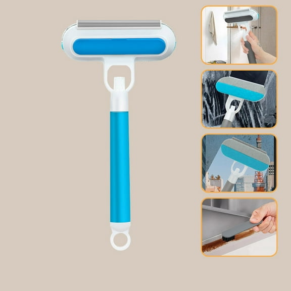 Gnmfd Multi Function Spray Brush with Built-in Bottle, Double Sided Hair Remover and Scraper for Pet Hair Carpet Bed Sofa Cleaning, Easy Cleaning Tool for Household and Car Use