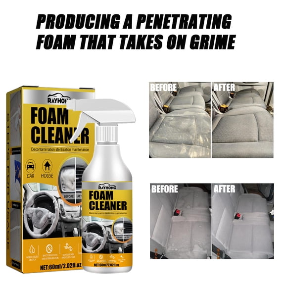 Gnmfd Multi-Purpose Foam Cleaner, Glazing and Decontamination for Car Dashboard, Mild Formula, Includes Soft Sponge for Interior Cleaning, Perfect for Car Interiors, Homes, and Offices"