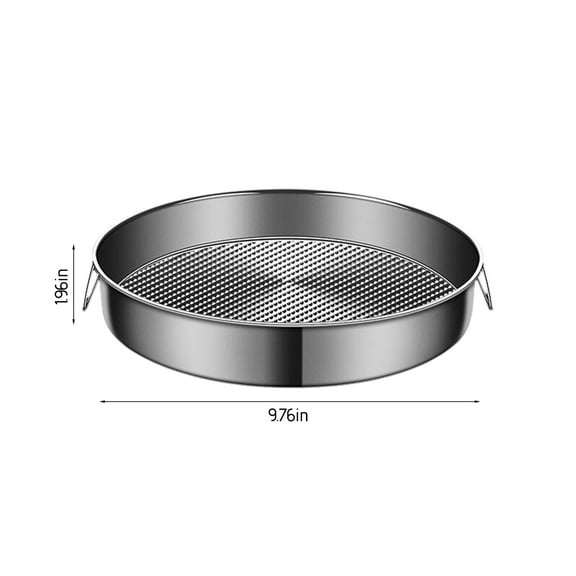 Gnmfd Multi-Purpose Stainless Steel Steaming and Baking Pan, Round Cake Pan with Handles for Cakes, Biscuits, Vietnamese Rice Noodles, BBQ, Holiday Baking