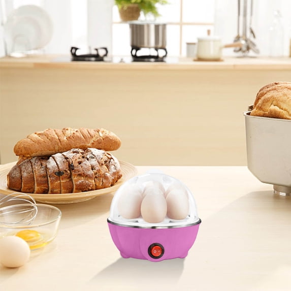 Gnmfd Multifunctional Single Layer Egg Cooker Steamer, 7 Egg Capacity Electric Food Steamer for Rice Corn Soup Hot Milk, Automatic Shut-Off Kitchen Appliance for Home Cooking Use
