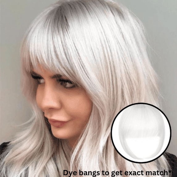 Gnmfd Clip‑in Seamless Bangs with Sideburns, Hand‑Woven Synthetic Hairpiece, Long Airy Fringe, 1 Pack