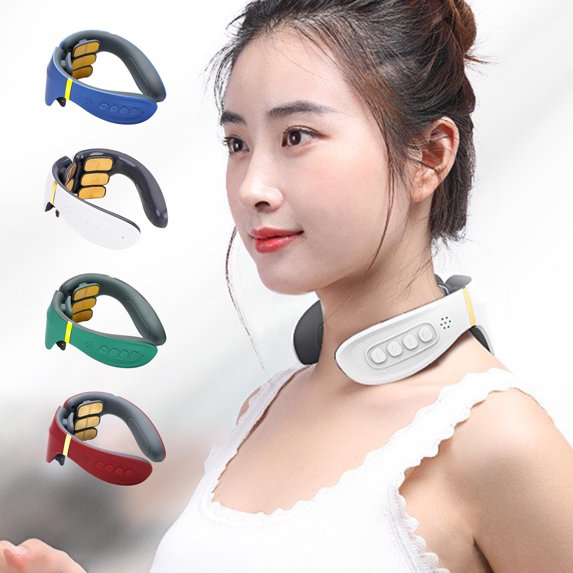 Gnmfd Neck Massager with Heat, 4 Modes 15-Minute Adjustable Massage with 12 Massage Heads, U-Shape Portable Cervical Spine Relaxation Device for Home Office Travel Car Deep Tissue Use
