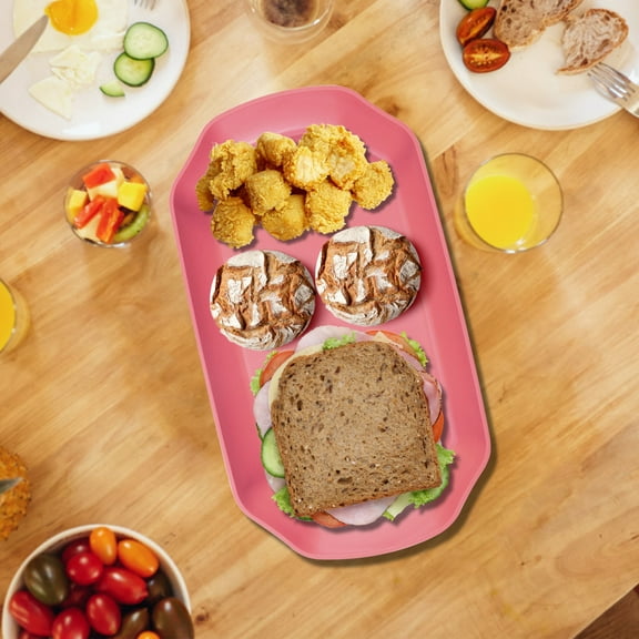 Gnmfd Octagonal Plastic Serving Tray Anti-Slip Restaurant Cafeteria Fast Food Home Burgers Sandwiches Snack Party Serving