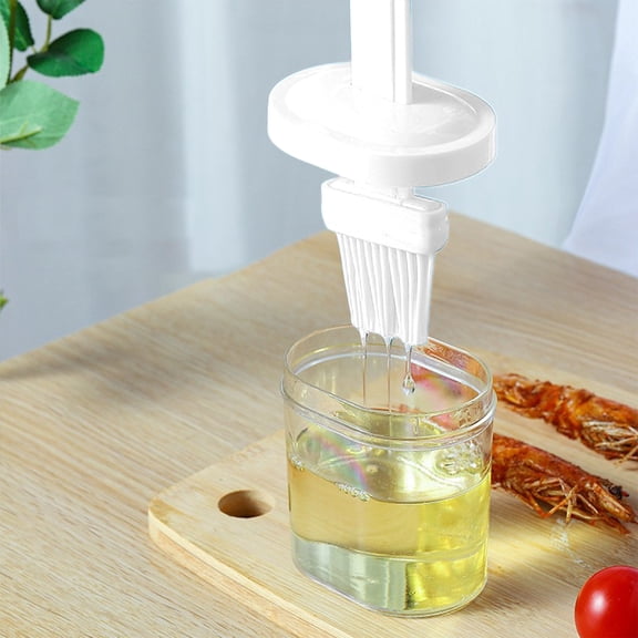Gnmfd Oil Brush Bottle Kitchen Basting Tool with Cover Food Grade Silicone Brush for Cooking Grilling Baking Roasting Marinade Application Multipurpose Kitchen Organizer and Storage Essentials