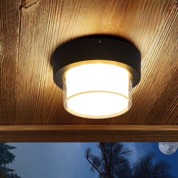 Gnmfd Outdoor Ceiling Light LED Waterproof Flush Mount Light for Balcony Entrance Hallway Courtyard Terrace Garage Modern Outdoor Wall Lights for Porch Patio Yard Garden Lighting Decor