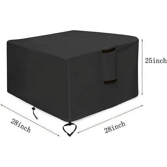 Gnmfd Outdoor Fire Pit Cover, Waterproof High-Density Patio Fireplace Gas Table Cover, Windproof Fire Table Protector with Padded Handles, Heavy Duty Square Cover for Backyard Storage