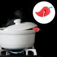 thumbnail image 1 of Gnmfd Pepper Shaped Pot Lid Lifter Silicone Heat Resistant Steam Vent Stopper, Cute Chili Design Pot Lid Holder to Prevent Boil Over, Kitchen Cooking Tool Accessory for Home Use, 1 of 4