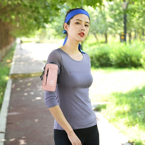 Gnmfd Phone Arm Band Crossbody Bag for Running and Walking, Adjustable Sports Armband for Men and Women, Lightweight Zippered Pockets for Cell Phones, Keys, Money, Outdoor Fitness and Gym Activities