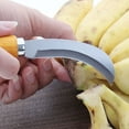 thumbnail image 1 of Gnmfd Pineapple Banana Fruit Peeler Crescent Shaped Knife Vegetable Cutter Stainless Steel Ergonomic Handle Kitchen Cooking Picnic Party Use Tool, 1 of 7