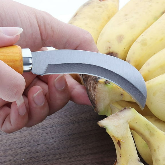 Gnmfd Pineapple Banana Fruit Peeler Crescent Shaped Knife Vegetable Cutter Stainless Steel Ergonomic Handle Kitchen Cooking Picnic Party Use Tool