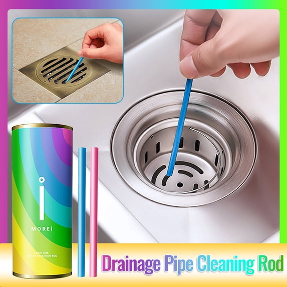 Gnmfd Pipe Decontamination Stick Toilet and Kitchen Sewer Cleaner, Dissolve Clogs and Remove Odor, Mild Safe for Hands for Floor Sink Toilet Use, Physical Foaming for Deep Pipeline Cleaning