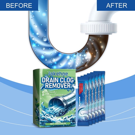 Gnmfd Pipe Maintenance Cleaning Powder 6PC, Rapid Dissolving Unclogger and Descaler, Eco-Friendly Formula, Long-Lasting Cleaning for Kitchen, Bathroom, Sink Drains