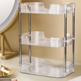 thumbnail image 1 of Gnmfd Plastic Transparent Vanity Organizer, Three-Layer Bathroom Storage Shelf for Cosmetics, Perfume and Toiletries, Strong Bearing, Scratch-Resistant PET Material, Space-Saving Organizer, 1 of 6