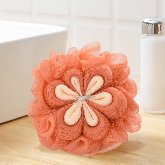 Gnmfd Plums Blossoms Bath Soft Polyester Bath Flower, Fluffy Exfoliating Shower Loofah for Gentle Cleansing, Hangable Bath Accessory for Spa Relaxation and Holiday Gifts