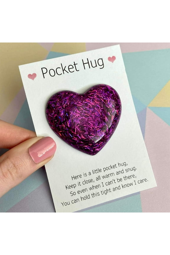 Pocket Heart Mini Gift Keychain with Encouraging Message, Holiday Gift, Party Favors, Jewelry Organizers and Storage, Storage Shelves, Storage Drawers, Closet Organizers and Storage
