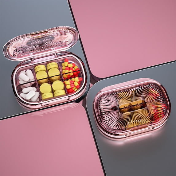 Gnmfd Portable Storage Box With Compartments Mini Organizer Case, Clear Sealed Container For Pills Jewelry Small Items, Travel Pocket Storage For Purse Office Drawer Closet Organizers Storage