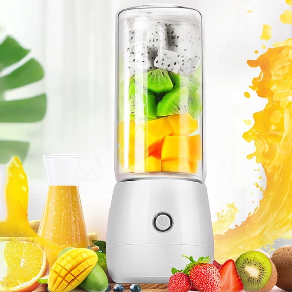 Gnmfd Portable USB Juicer Cup 8.27"x3.35" Mini Fruit Vegetable Blender with One-Button Auto-Clean, Leak-Proof Smoothie Maker for Travel Home Office, Healthy Drinks On-the-Go Nutrition