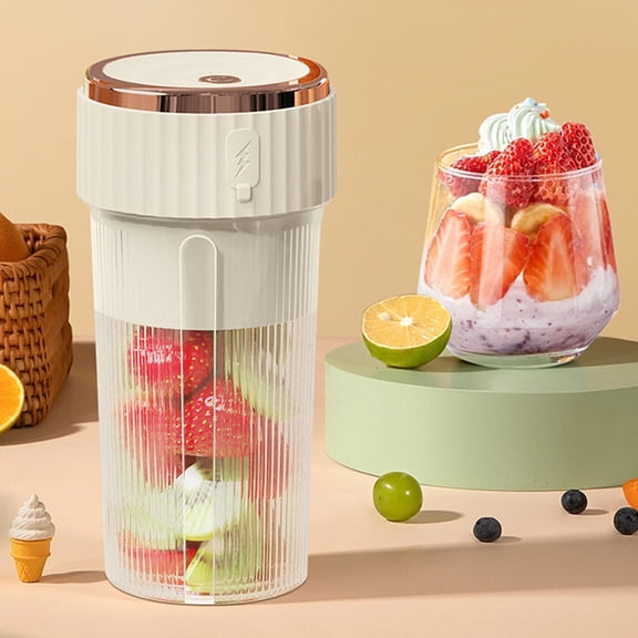 Gnmfd Portable USB Rechargeable Juicer Cup for Milkshakes Smoothies Protein Shakes, 6 Blades Powerful Mixer, Handheld Fruit Blender for Sports Gym Travel Outdoor Kitchen Home Use