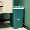 thumbnail image 1 of Gnmfd Press Lid Bathroom Trash Can Plastic Garbage Bin with Popup Lid, Odor Lock Wastebasket for Toilet Bedroom Living Room Kitchen, Compact Space Saving Home Office Solution, 1 of 7