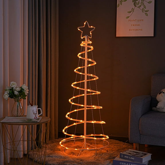 Gnmfd RGB Outdoor Tent Tree Light, Luminous Phantom Control LED Christmas Tree, Large Folding Artificial Tree for Holiday, Party, Birthday, Desk or Table Decor, Christmas Lights Outdoor