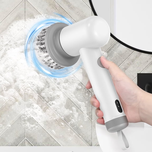Gnmfd Rechargeable Electric Cleaning Brush with 3 Brush Heads, High-Power Rotation for Grout, Tiles, Bathroom Wall, Floor, Bathtub, Kitchen, Cordless Scrubber