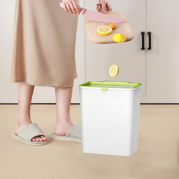 Gnmfd Rectangular Plastic Trash Can 9.84"x7.08"x11.81", High-Value Storage Bucket with Lid, Odor Control Household Wastebasket, Living Room, Bathroom, Bedroom Trash Bin