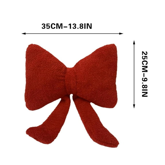 Gnmfd Red Bow Sofa Pillow Decorative Floor Cushion Plush Seat Cushion for Living Room Bedroom Chair Office Holiday Home Party Relaxation Accent Pillow Blanket Storage Throw Blanket