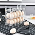 thumbnail image 1 of Gnmfd Refrigerator Egg Organizer 3-Layer Flip Tray 30 Egg Storage Box Transparent Stackable Holder with Handle for Fridge Door Kitchen Pantry Organization Home Use Storage, 1 of 9