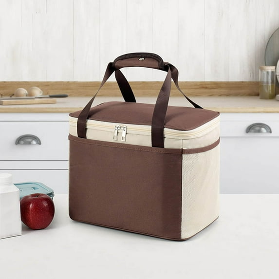 Gnmfd Reusable Lunch Bag Office School Picnic Leakproof Insulated Cooler Bag with Temperature Lock, Large Capacity Tote for Food Drinks Fruits Meal Prep Travel Adult