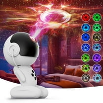 Gnmfd Robot Star Projection Lamp LED Night Light with Spaceman Eyes Bluetooth Remote Control for Bedroom Living Room Party Home Decor Christmas Lights Valentine Ambient Lighting
