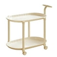 thumbnail image 1 of Gnmfd Rolling Side Table with Wheels, Portable End Table for Small Spaces, Cream Mobile Nightstand, Ideal for Living Room, Bedroom, Kitchen, 2-Tier Storage, Easy to Move with Silent Wheels, 1 of 6