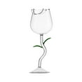thumbnail image 1 of Gnmfd Rose Red Wine Glass, Elegant High Foot Wine Cup 9" Tall 280ml, Romantic Rose Pattern Glass for Red Wine Cocktail Wedding Party Home Bar, 1 of 2