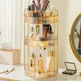 thumbnail image 1 of Gnmfd Rotatable Desktop Toiletry Storage Box, Multi-Layer Makeup Organizer with Brush Holder, Smooth Carousel Keeps Cosmetics Tidy, Space-Saving Vanity Storage for Bedroom Bathroom, 1 of 2