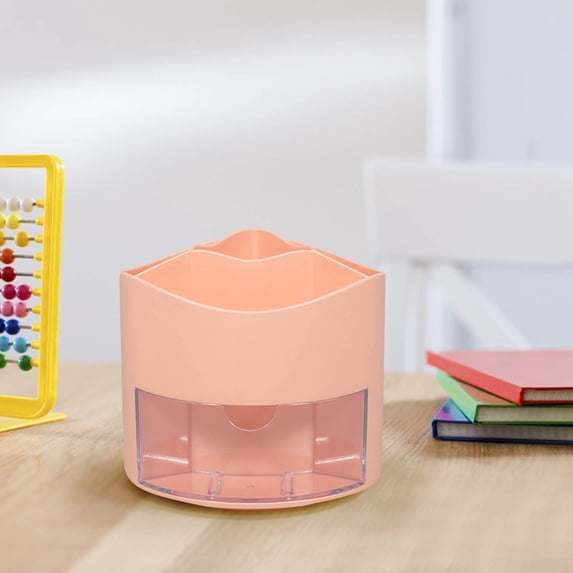 Gnmfd Rotating Transparent Desk Organizer Drawers for Pen Office Supplies Storage, 360° Desktop Storage Rack for Cosmetics Notes Stationery, Holiday Gifts for Home Office Organization Essentials
