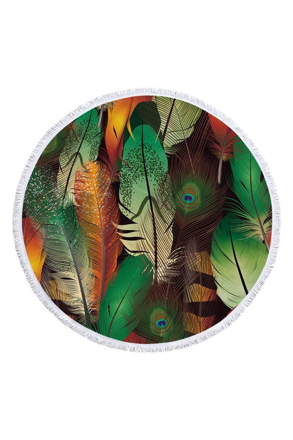 Round Printed Microfiber Beach Towel Sandproof Quick-Dry Multi-Purpose Blanket for Travel Swimming Pool Picnic Yoga Spa Summer Holiday Blanket Hoodie Weighted Blanket Blanket Storage 60"