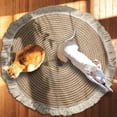 thumbnail image 1 of Gnmfd Round Woven Tassel Rug Double-Sided Soft Linen Floor Mat Washable Area Rug Home Balcony Baby Shower Nursery Decor Carpet Blanket Storage Blanket for Bed Throw Blanket, 1 of 6