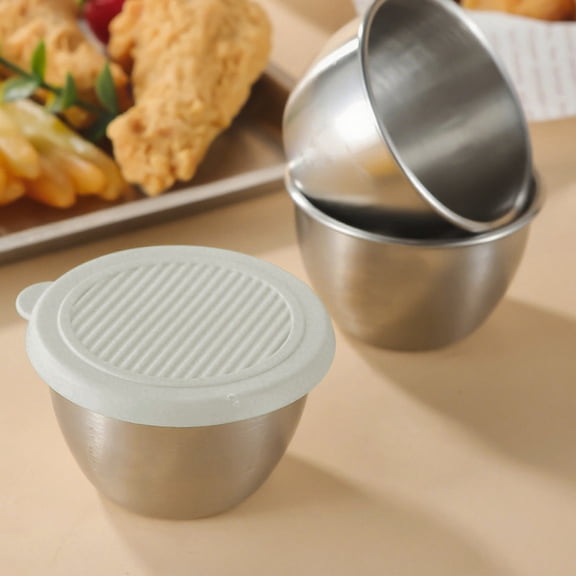 Gnmfd Salad Dressing Container for Lunch Box, Leakproof Reusable Stainless Steel Sauces Containers with Lid for Travel, Picnics, Daily Use, Ideal for Food Storage and Containers with Lids