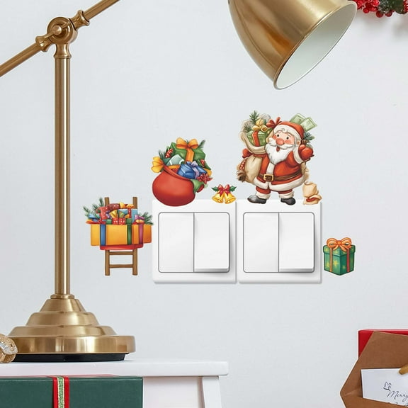 Gnmfd Santa Claus Wall Stickers for Christmas Home Holiday Decoration, Festive Glass and Wall Decals, Holiday Cheer Decor for Office, Living Room, Kitchen, Easy Peel, Seasonal Accent, 7.48"x7.48"