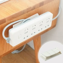 Gnmfd Self-Adhesive Desktop Socket Fixer for Power Strip Cable Management, Punch-Free Wall Mounted Organizer Bracket for Office Home Kitchen, Desk Storage and Organizers