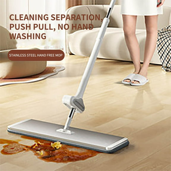 Gnmfd Self-Cleaning Large Handless Flat Mop, Microfiber Pads for Water Absorption, 360° Flexible Rotation for Hardwood, Tile, Laminate Floors, Efficient Lazy Person Cleaning Tool