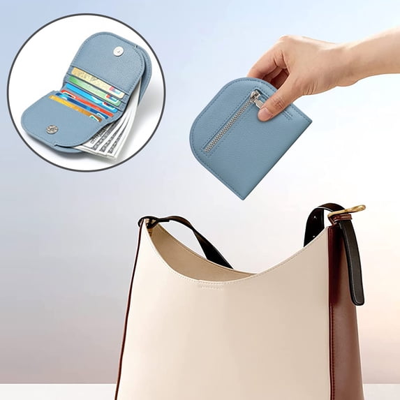 Gnmfd Semicircle Mini Women's Coin Purse with Multi-Slot Card Holder High-End Compact Wallet for Daily Use Travel Bag Organizer Storage Rack Storage Shelf Accessories Fashion Essentials