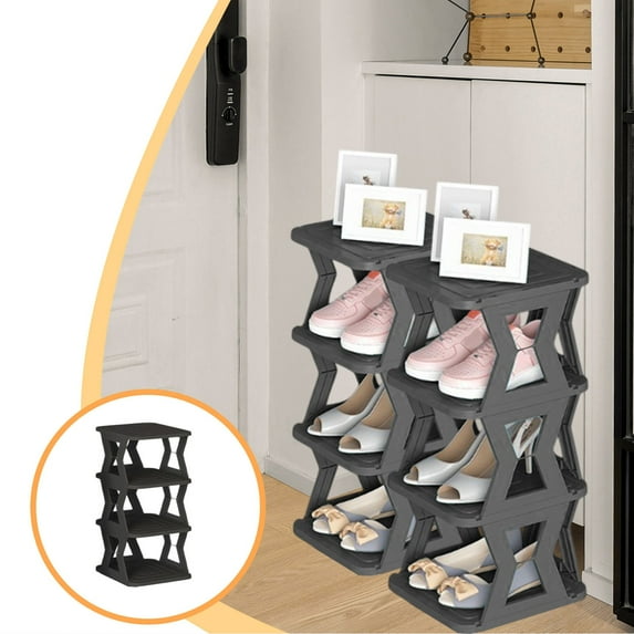 Gnmfd Shoe Rack 4 Tier Narrow Entryway Shoe Cabinet, Sturdy Multifunctional Storage Shelves For Bedroom, Closet Organization, Space-Saving Shoe Organizer, Bathroom Storage