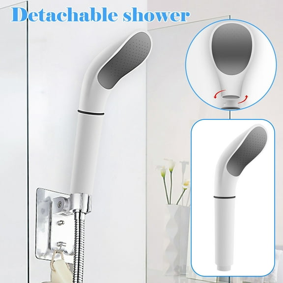 Gnmfd Shower Handheld Nozzle with High Pressure, Curved Detachable Shower Head for Bathroom & Home Use, Anti-Block, Easy Installation for Low Water Pressure