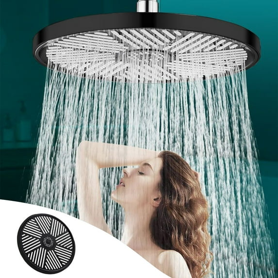 Gnmfd Shower Nozzle High Pressure 10-Inch Panel Shower Head, Strong Water Output, Detachable Easy Clean Design, High Pressure Technology for Home Bathroom Spa Gym Relaxation