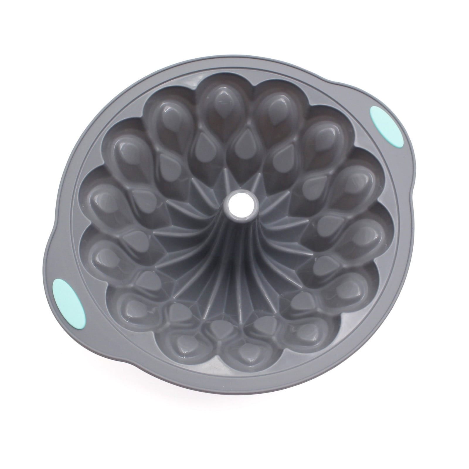 Gnmfd Silicone Fluted Cake Pan Non-Stick Hollow Baking Mold for Cakes, Bread, Brownies, Flan, Chocolate, Jelly, Oven, Microwave, Freezer, Dishwasher Safe, Party Baking, Home Kitchen Use