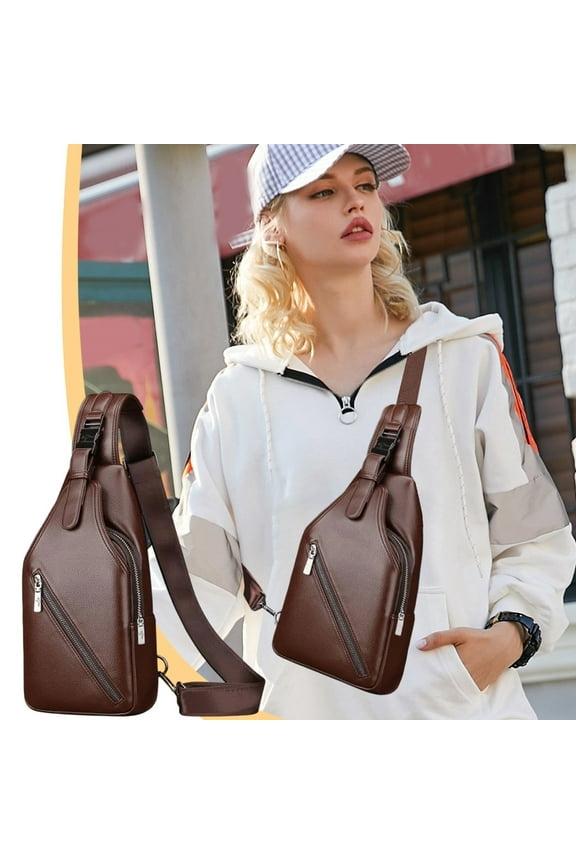 Sling Bag for Men Women Shoulder Chest Bag Crossbody Daypack Small Travel Bag with Earphone Hole Lightweight Multipurpose for Hiking Camping Outdoor Trip Commuting Closet Organizers Storage