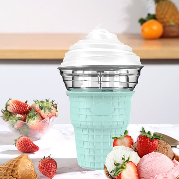 Gnmfd Small DIY Ice Cream Machine Automatic Stirring Yogurt Maker, 360-Degree Rotating Blade for Even Smooth Ice Cream, Quick Homemade Dessert for Kitchen Party Home Use