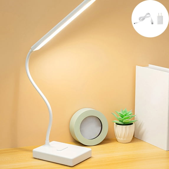 Gnmfd Small Desk Lamp with Phone Rack LED Charging Desk Lamp 12.5" Eye Protection Reading Light Three Adjustable Brightness Levels for Study Office Dorm Room LED Lights for Bedroom